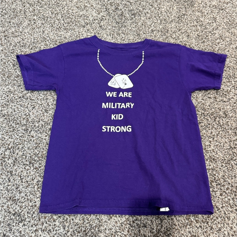 Purple Kids T-Shirt - Military Kid Strong